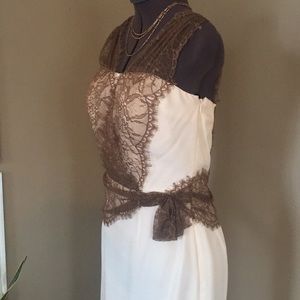 Antonio Melani · Cream & Mocha Lace Cocktail Dress